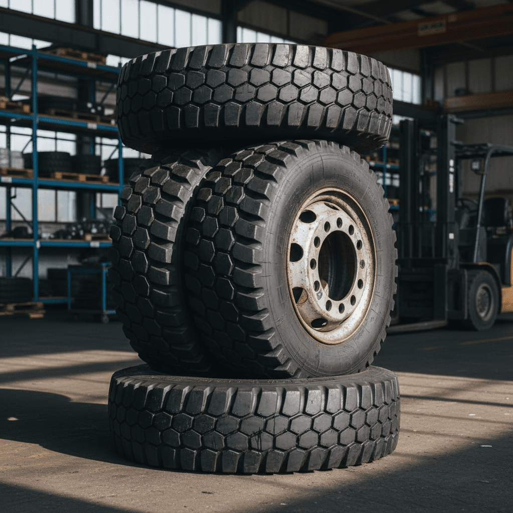 Heavy-duty truck tires showcasing commercial-grade quality